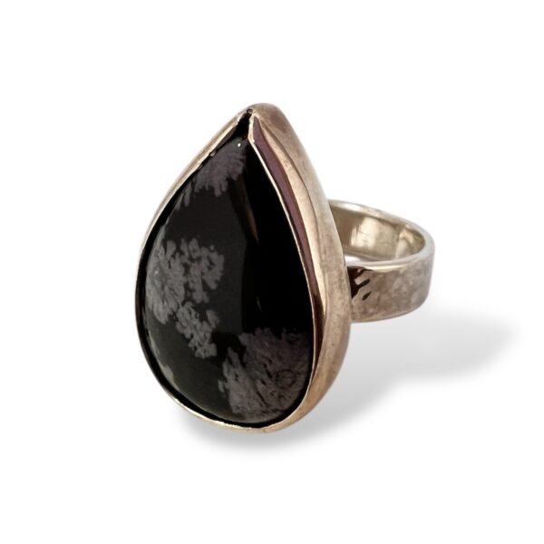 ANILLO OBSIDIANA COPO DE NIEVE